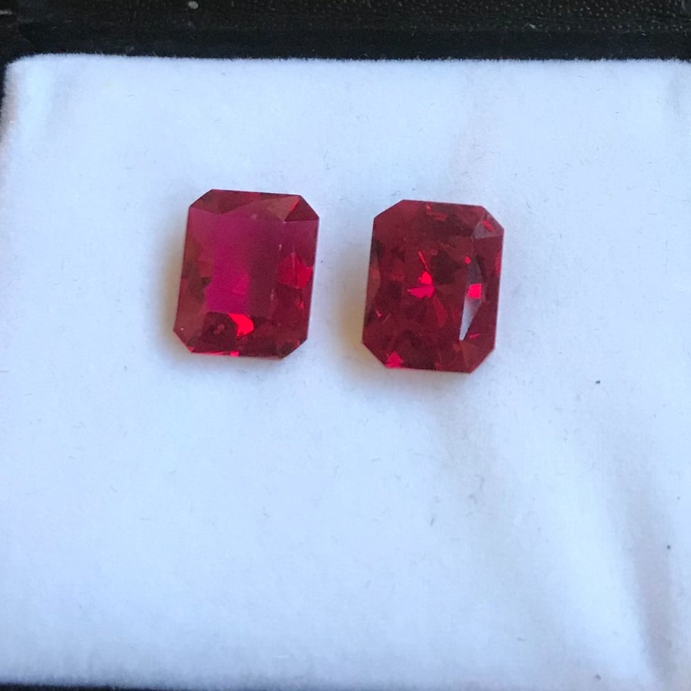 2 lab made rubies